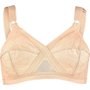 Playtex - Damesbeha - Beige - Beugelloos - Bloemenkant