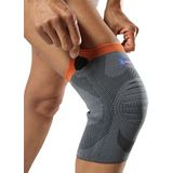Versterkte kniebandage van Thuasne Sport - grijs/oranje - maat L