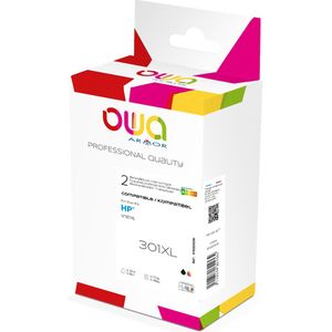 OWA inkjet HP 301XL B, 301XL 3C - refurbished original HP cartridge - 1x Zwart, 1x 3 Kleuren hoge capaciteit