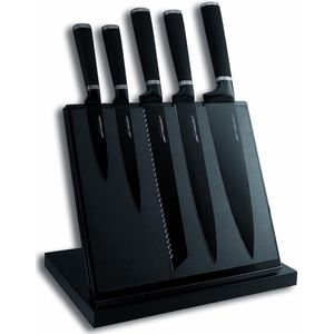 LE COUTEAU DU CHEF - Magneetblok - Zwart - 5 Messen