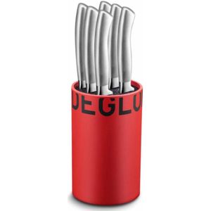 Déglon Petit Model Rood Messenblok met Oryx® Steakmessen - Modern en Functioneel