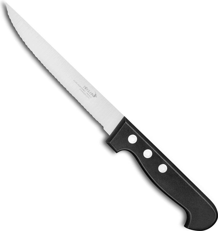 Déglon - MaxiFil - Gekarteld Vlees- en Tomatenmes - 17 cm - Zwart - Roestvrij Staal