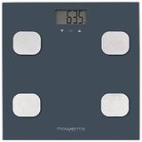 Rowenta Body Up BR2520 personenweegschaal met lichaamsvetmeter en BMI voor het opbergen van maximaal 8 gebruikersprofielen, groot lcd-display, glasplatform, tot 150 kg capaciteit, blauw