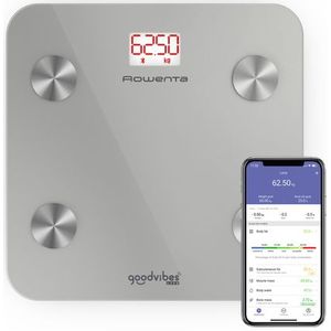 Rowenta - BR9600 - Personenweegschaal - Rood Zilver - Kristal Metal