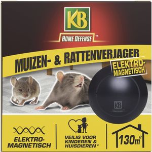 KB Home Defense Ratten- en Muizenverjager - Elektromagnetisch - 130m2 Bereik - Diervriendelijk