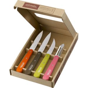 Opinel - Keukenset Kleur - 4-delig - Hout - RVS - Vaatwasmachinebestendig