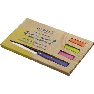 Opinel Bon Appétit Tafelmessenset - 4-delig - Multicolor - Beukenhout - RVS