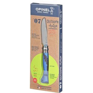 Opinel Outdoor Junior - roestvrij - blauwe kunststof handgreep - kant afgerond - Virobloc borgring - signaalfluitje