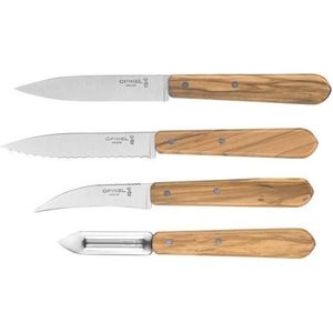 Opinel - Les Essentiels Keukenset - 4-delig - RVS - Olijfhouten Handvat