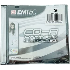 Emtec CD-R 80 min, 52x SLIM printable 10-pack