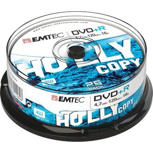 Emtec DVD+R 4,7GB 16x taartdoos (25) (25 x), Optische gegevensdrager