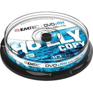 Emtec - 4x 4,7 GB DVD+RW - Herschrijfbare DVD - Taartdoos 10-Pack