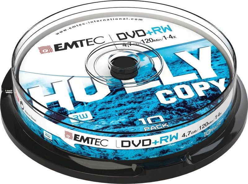 Emtec - 4x 4,7 GB DVD+RW - Herschrijfbare DVD - Taartdoos 10-Pack