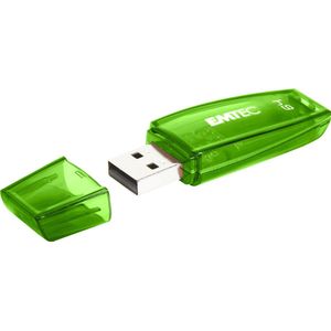 Emtec ECMMD64G2C410 – USB-stick – 2.0 – Runner-serie – C410 Color Mix – 64 GB – transparant – groen met dop