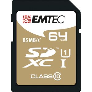 Emtec - Gold+ - Flashgeheugenkaart - Zwart - 64 GB - Klasse 10 - SDXC