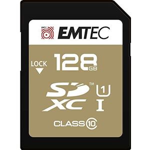 Emtec SDXC 128GB Class 10 Gold + 128GB SDXC Klasse 10 geheugenkaart - geheugenkaarten (128 GB, SDXC, klasse 10, 85 MB/s, zwart, bruin)