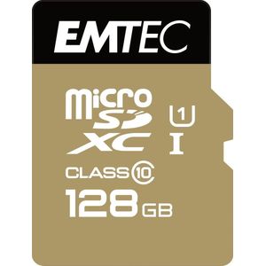 Emtec Micro SD Class10 Gold+ 128GB flashgeheugen