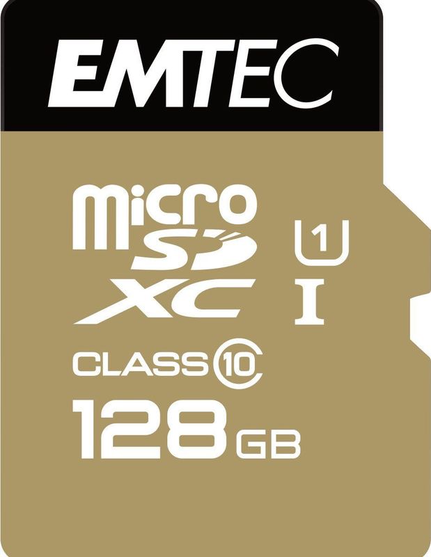 Emtec MicroSD 128GB + Adapter - Class 10 Gold+