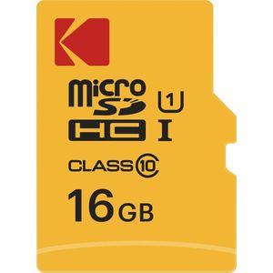 KODAK 16GB Klasse 10 UHS-I U1 MicroSDHC-kaart met Adapter 10x Schrijfsnelheid