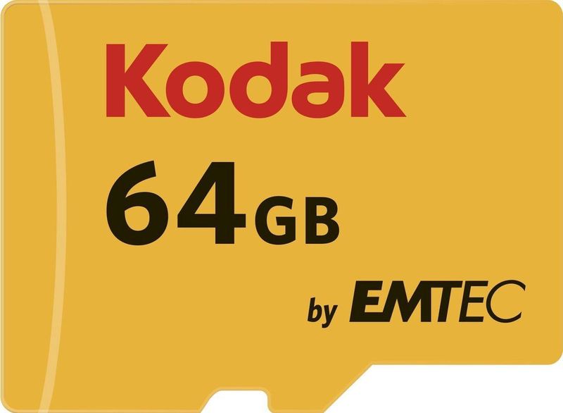Kodak - Micro SD-kaart - 64 GB - UHS-I U1 V10 A1 - Micro SD-geheugenkaart - Leessnelheid 85MB/s Max - Schrijfsnelheid 25MB/s Max