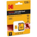 Kodak - Micro SD-kaart - 128 GB - UHS-I U1 V10 A1 - Leessnelheid 85MB/s Max - Schrijfsnelheid 25MB/s Max