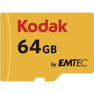 Emtec - microSDXC - 64GB - Zwart, Rood, Geel - Class 10 - Inclusief SD Adapter