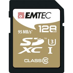SD-kaart EMTEC 128 GB SDXC Klasse 10 - schrijfsnelheid: 85 mb/s - leessnelheid 90 mb/s