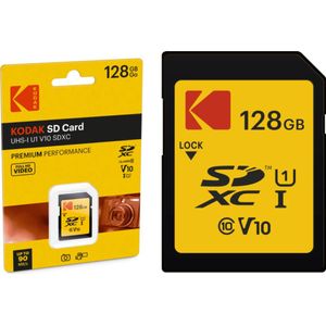 KODAK 128GB SD PREMIUM PERFORMANCE Class 10 UHS-I U1 V10