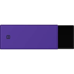 Emtec C350 Brick 2.0 USB-geheugenstick, 8 GB, USB Type-A, zwart, violet - USB-stick (8 GB, USB Type-A, 2.0, 15 MB/s, draaibaar, zwart, paars)