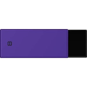 Emtec C350 Brick 2.0 USB-stick 8 GB USB Type-A Zwart, Paars - USB-sticks (8 GB, USB Type-A, 2.0, 15 MB/s, Draaibaar, Zwart, Paars)