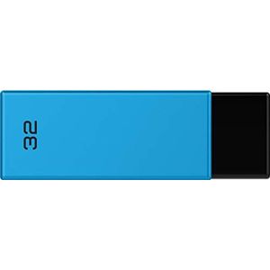 Emtec C350 Brick 2.0 USB-stick, 32 GB, USB-stick, type-A, zwart, blauw - USB-stick (32 GB, USB Type-A, 2.0, 15 MB/s, draaiknoppen, zwart, blauw)