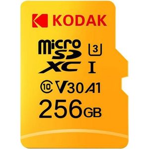 Kodak SD MICRO 256GB CL10 UHS-I U3 V30 A1 ULTRA CON ADATTATORE KODAK, Geheugenkaart