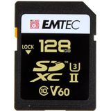 EMTEC - SpeedIN Pro+ ECMSD128GUHS2V60 - SDXC-kaart - Zwart/Goud - Opslagcapaciteit 128GB