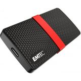 Emtec - X200 - Externe SSD - Rood/Zwart - 1000 GB - USB-C 3.1