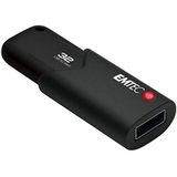 EMTEC USB-stick 3.0 (3.2) Click Secure B120, 32 GB flashdrive, extern geheugen, 100 Mb/S, schrijven 20 MB/S, met AES260-software, zwart