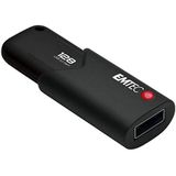 Emtec USB 3.0 (3.2) Click Secure B120, 128 GB Flash Drive, externe opslag, lezen 100 Mb/S, schrijven 20 Mb/S, met AES260 encryptiesoftware, zwart