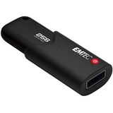 Emtec - Click Secure B120 - USB Flashdrive - Zwart - 256 GB - Lezen 100 Mb/s, Schrijven 20 Mb/s, AES256 Encryptie