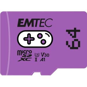 EMTEC - MicroSD gaming geheugenkaart 64 GB – meer opslagruimte voor games en video's – ECMSDM64GXCU3G – compatibel met Nintendo Switch – paars/paars