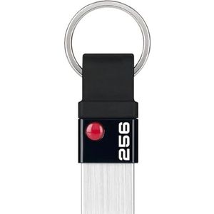 Emtec ECMMD256GT103 USB-stick 3.0 (3.1) – Desgn Serie – Nano Ring T100 – 256 GB – zwart/zilver metaal en kunststof afneembaar