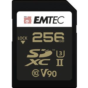 EMTEC - SDXC-kaart - Geheugenkaart - Zwart/Goud - Opslagcapaciteit 256GB