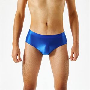 Sexy Mannen Satijn Glanzend Naadloze Spandex Shorts Glanzend Zijdeachtig Glad gay ondergoed Hoge Taille Panty panty plus size