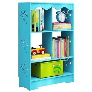Boekenkasten 5 kubus boekenkast vrijstaand 3 lagen open boekenplank modern speelgoed opbergrek vitrinekast for slaapkamer wonen (Size : Blue)