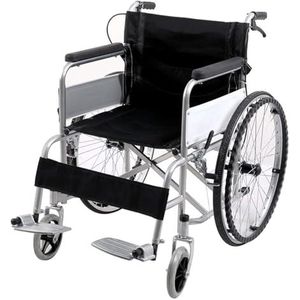 Rolstoelen Opvouwbare rolstoel Zelfrijdend Handmatig Licht begeleider for volwassenen Ouderen Gehandicaptenzorg Draagbaar Zwart Kan 180 kg laden Duwtype Volwassen