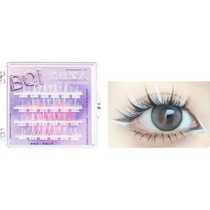 Valse wimpers Gekleurde Cluster Wimpers C Krul Piekerige Wimpers Individuele Wimpers 24 stks Halloween Dramatische Gekleurde Wimper Extensions Geschenk (Color : Blanc)