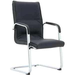 Computer stoel Comfortabele bureaustoel Versterkte gebogen buisframe Computerstoel Comfortabele ergonomiestoelen Prachtige uitstraling Kantoor (Color : Black-)
