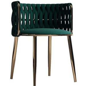 Computer stoel Bureaustoel Comfortabel sponskussen Bureaustoel Metalen frame Computerstoel for slaapkamer Studiestoelen Lendensteun Spelletjes Kamer (Color : Dark Green)