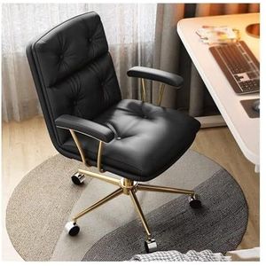 Bureaustoel Comfortabele en ademende bureaustoel In hoogte verstelbare computerstoel 360° draaibare stoelen Prachtige uitstraling Thuis (Color : Black-)