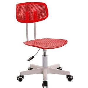 Bureaustoel Armloze bureaustoel Comfortabele en verstelbare bureaustoel Ademend gaaskussen Computerstoelen Lendensteun Vergaderzaal (Color : Red)