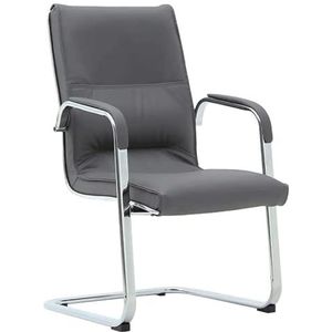 Bureaustoel Comfortabele bureaustoel Versterkte gebogen buisframe Computerstoel Comfortabele ergonomiestoelen Prachtige uitstraling Vergaderzaal (Color : Grey-)