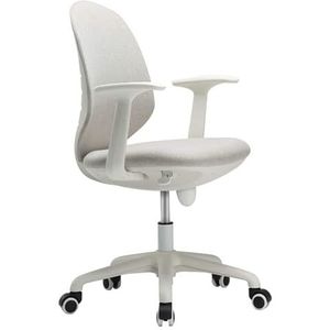 Computer stoel Bureaustoel Ergonomische bureaustoel in hoogte verstelbaar met armleuningen Comfortabele en ademende stoelen Lendensteun Kantoor (Color : Blanc)